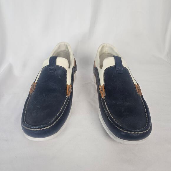 Sebago Docksides Boat Shoes Leather Canvas Slip-On Size 6W Nautical Classic - Picture 2 of 6